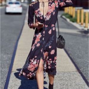 Free people maxi floral dress with slits